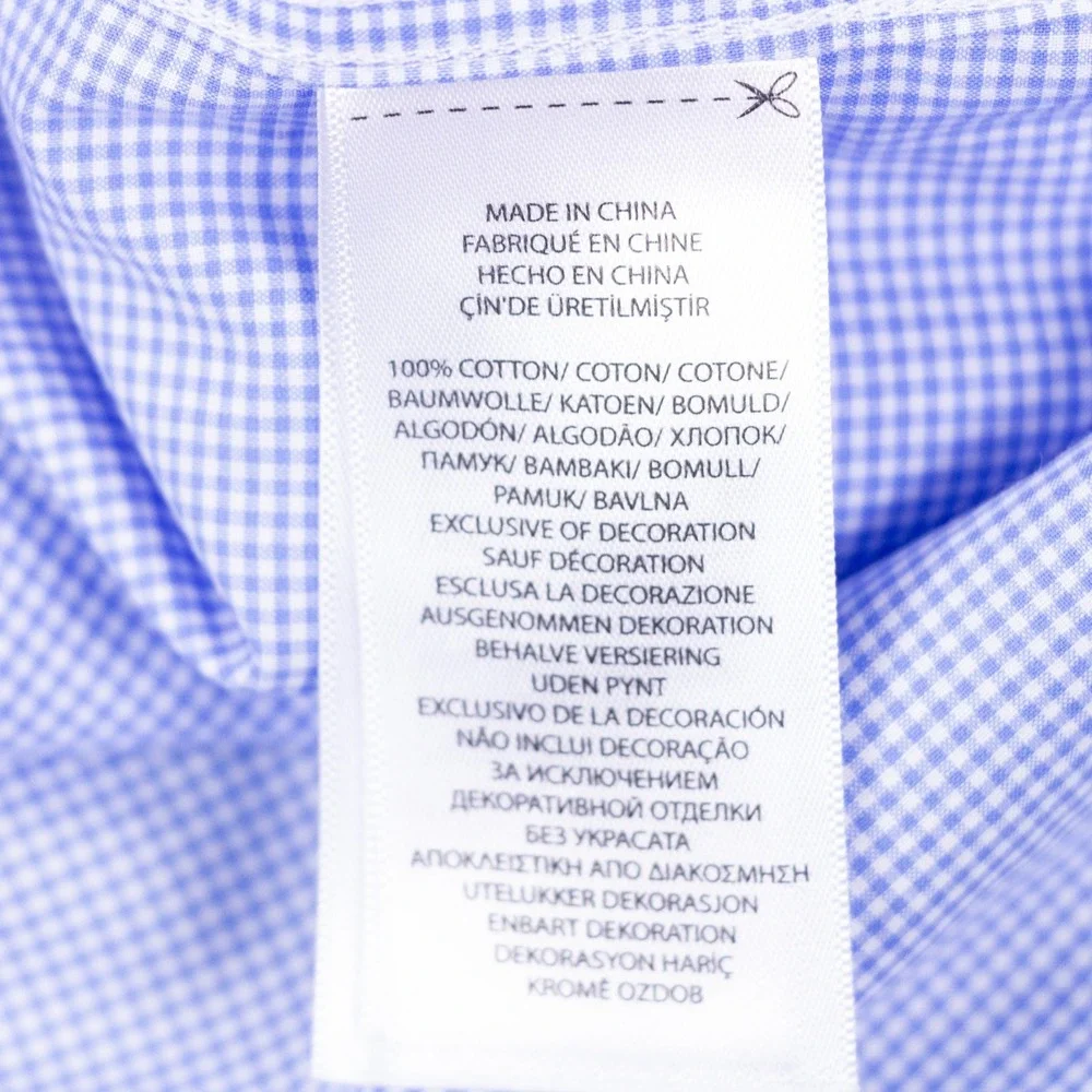 Polo Ralph Lauren Shirt Mens 15.5 34/35 Blue Gingham Cotton Stretch Button Down
